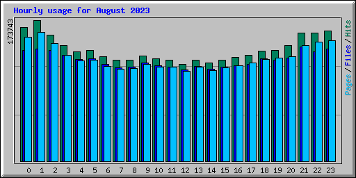 Hourly usage for August 2023